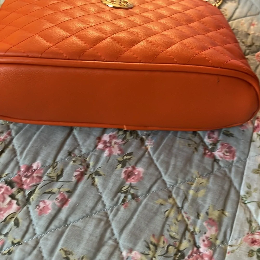 Orange Vegan Purse 9x6 - Picture 7 of 8